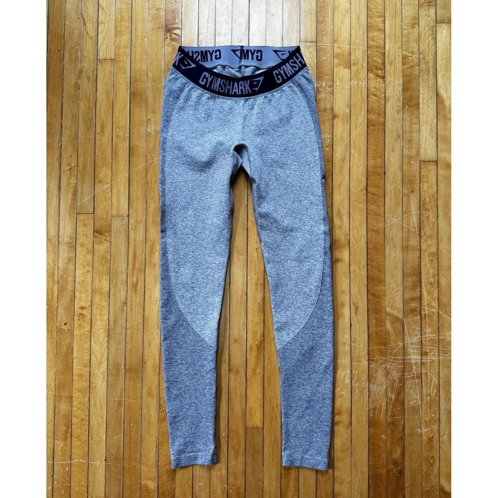 Gymshark Women's Flex Gym Workout Leggings Gray/Navy Blue Leggings‎ XS EUC YOGA